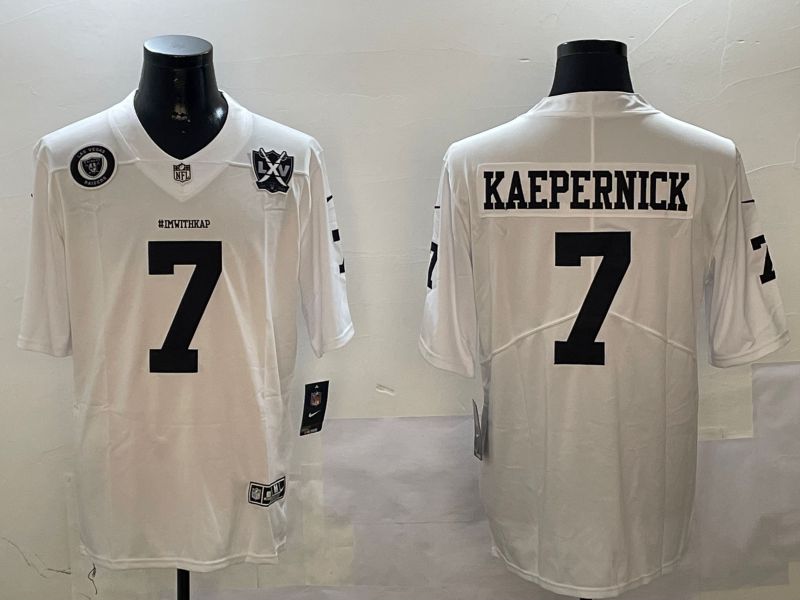 Men Oakland Raiders #7 Kaepernick White Second generation 2024 Nike Limited NFL Jersey style 4